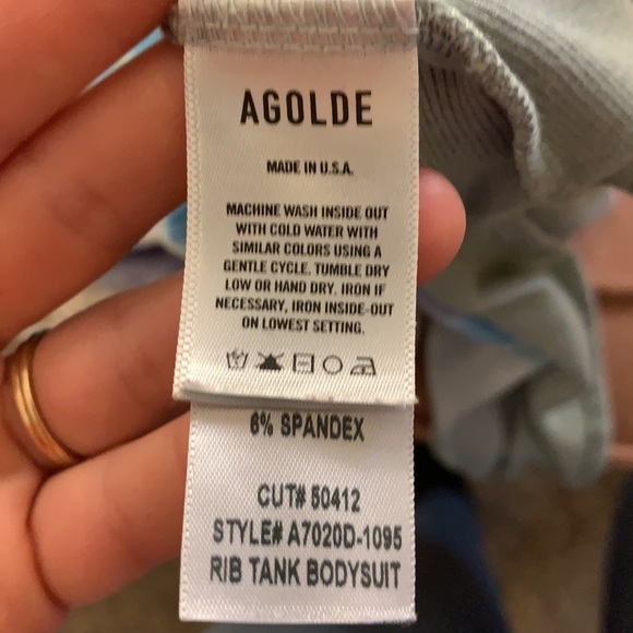 Anthropologie x Agolde LA rib tank Tiedye bodysuit, Catalyst Rewind Cotton Blue - Picture 8 of 10